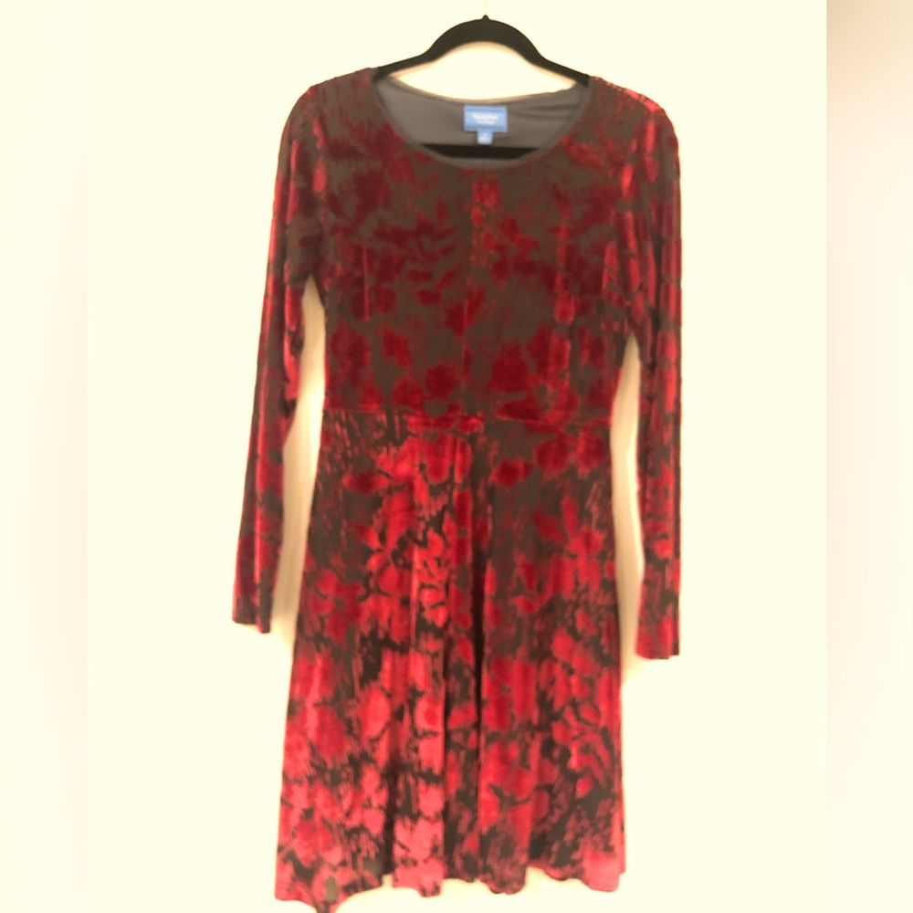 Simply Vera by Vera Wang black dress with red velvet.